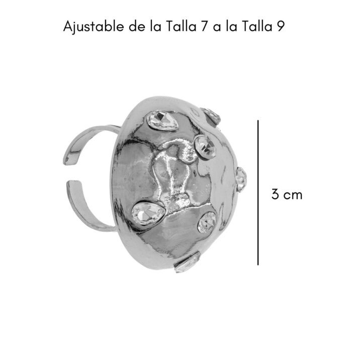 Mayfer,Anillo maxi modelo crater - Plateado. - Imagen 5