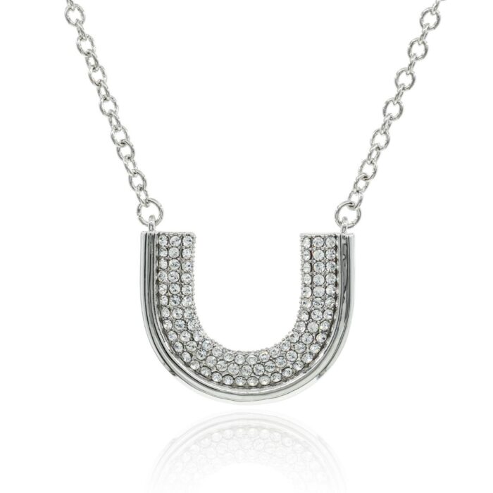 Mayfer, Collar con dije en forma de herradura - Color Plateado.