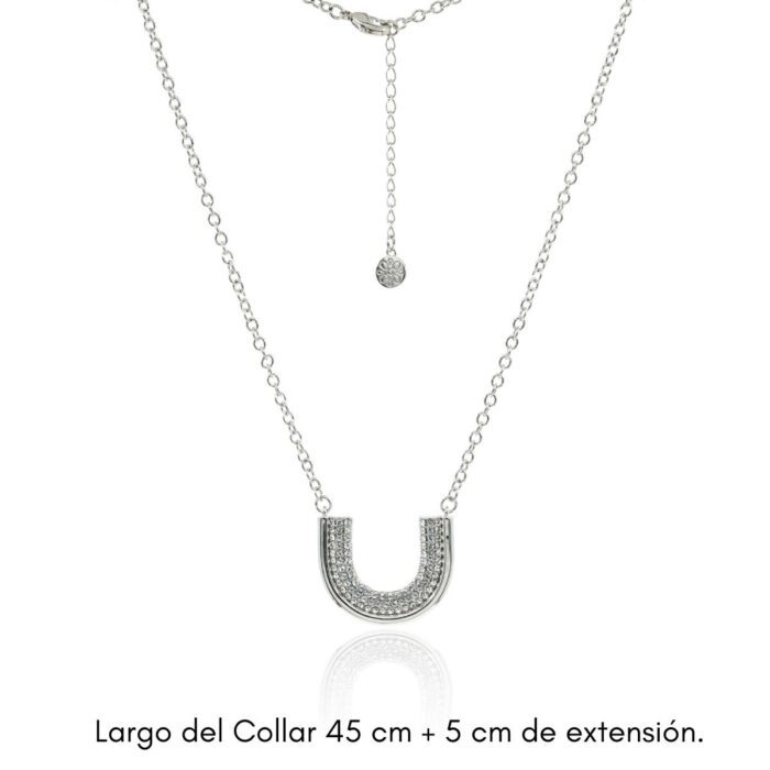 Mayfer, Collar elegante plateado decorado con múltiples cristales austriacos - Color Plateado - Imagen 2