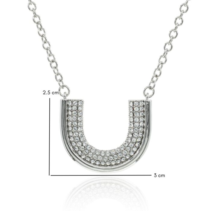 Mayfer, Collar con dije en forma de herradura - Color Plateado. - Imagen 2