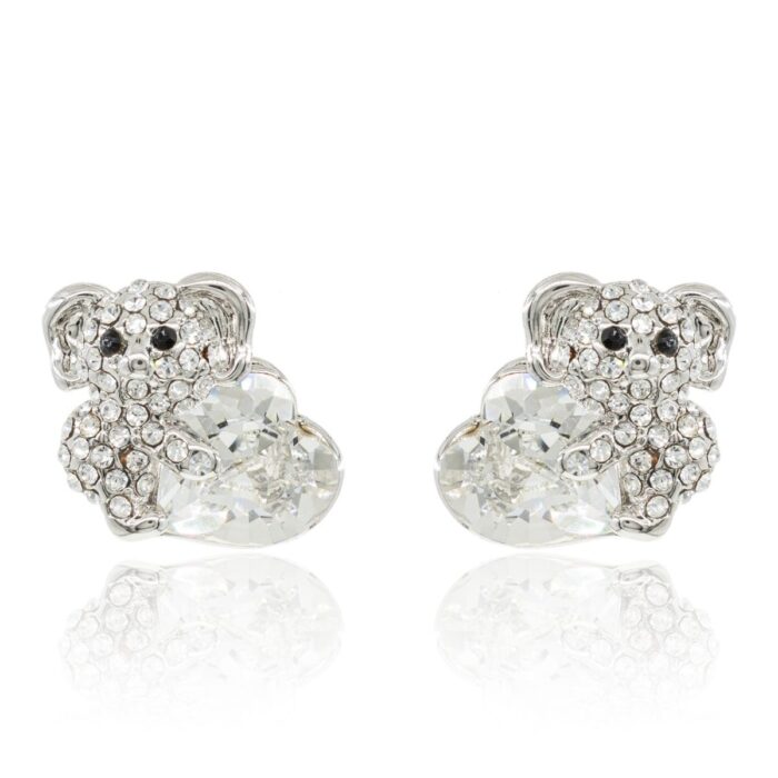 Mayfer, Aretes de Koala - Color Plateado.