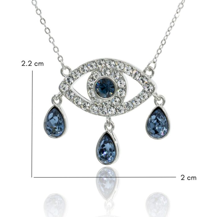 Mayfer, Collar con dije de ojo de la buena suerte - Color Plateado. - Imagen 3