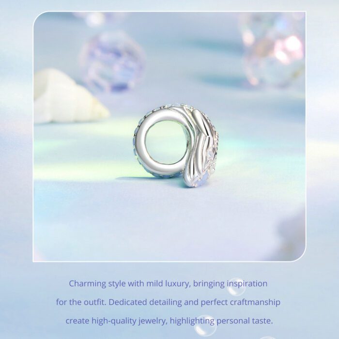 Mayfer |Charm con forma de ballena espiral - Color Plateado. - Imagen 6