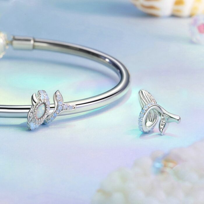 Mayfer |Charm con forma de ballena espiral - Color Plateado. - Imagen 4