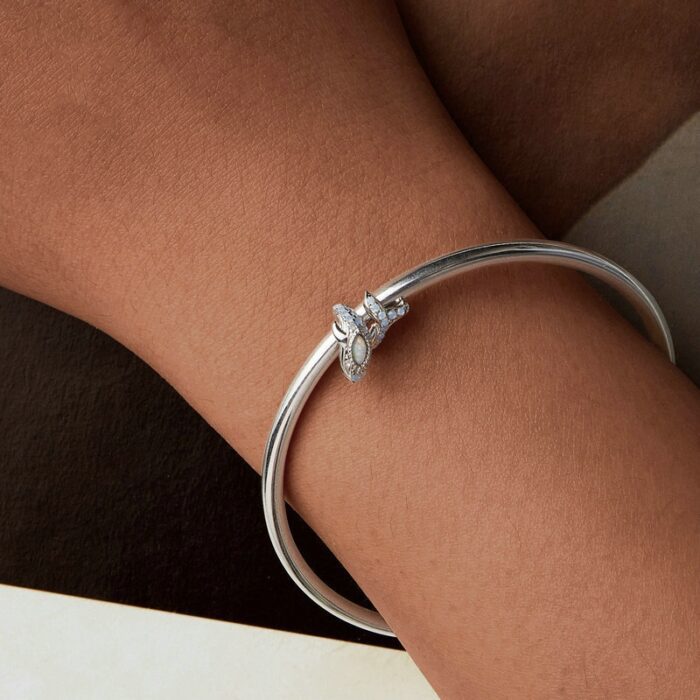 Mayfer |Charm con forma de ballena espiral - Color Plateado. - Imagen 5
