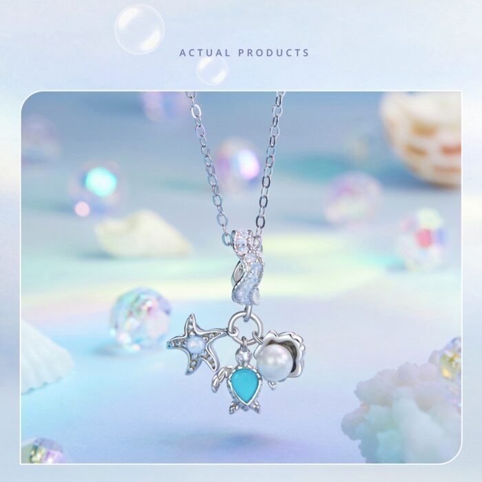 Mayfer|Charm decorado con 3 dijes mar - Color Plateado. - Imagen 5