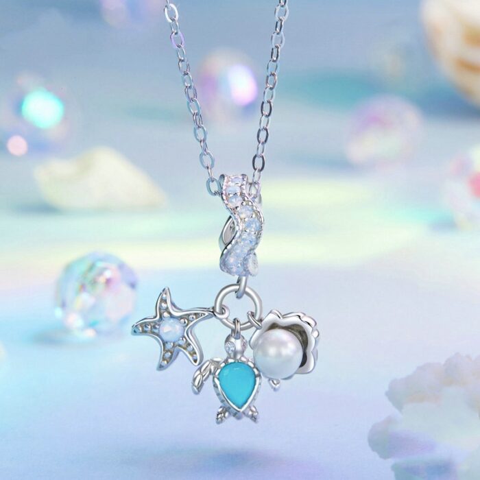 Mayfer|Charm decorado con 3 dijes mar - Color Plateado. - Imagen 2